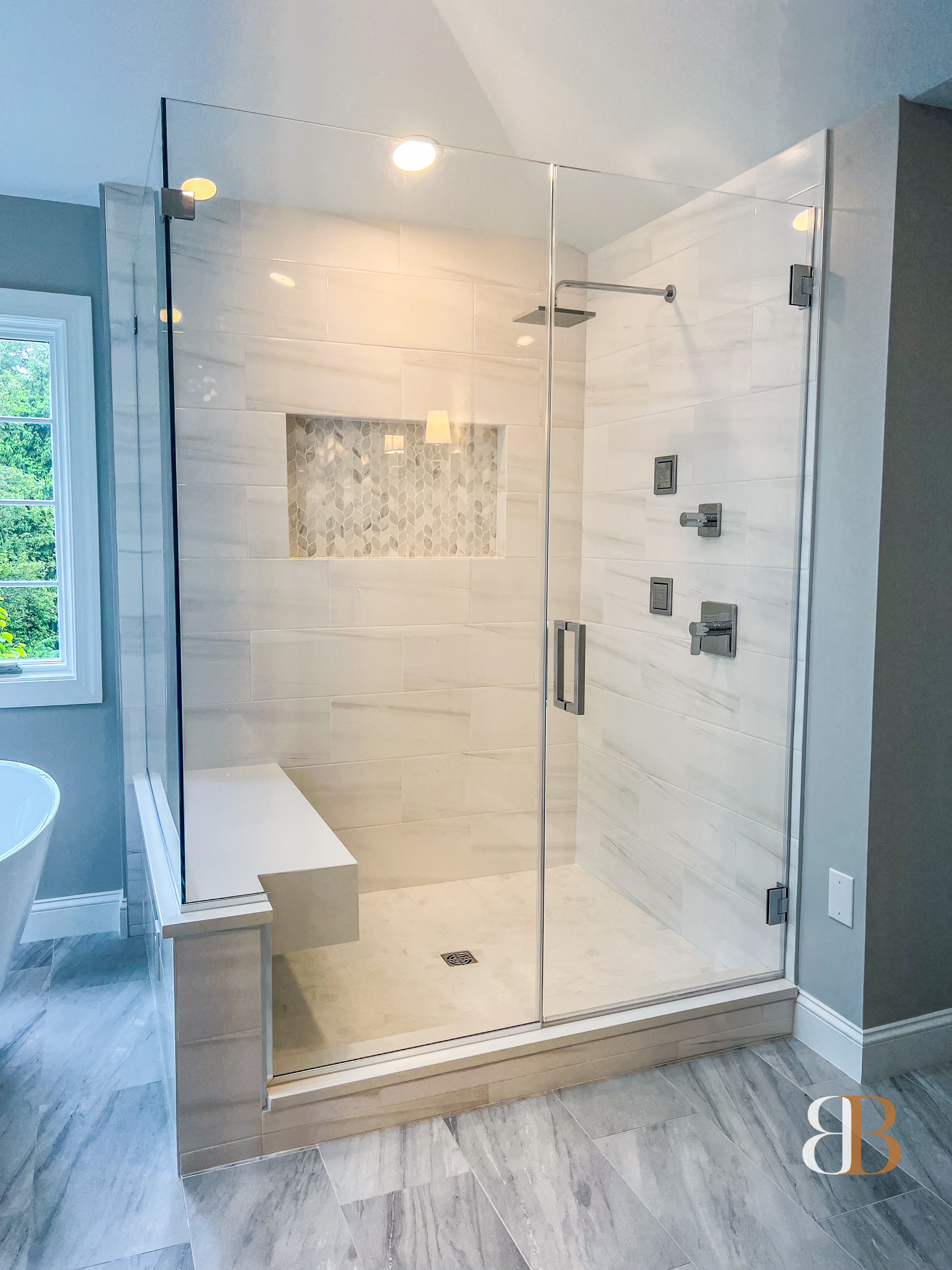 Contemporary bathroom remodel in Berwyn by B&B Associates Creations — photo 3